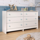 Imagem da oferta Cômoda Infantil 136cm com 6 Gavetas Multimóveis MP4336 - Branco