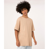 Imagem da oferta camiseta oversized de algodão manga curta bege claro