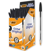 Imagem da oferta Caneta Preta Bic Cristal Dura Mais Ponta Esferográfica Média de 1.0mm Escrita Macia e Cor Intensa
