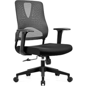 Imagem da oferta Cadeira de Escritório Giratória Altura Ajustável Encosto em Tela MeshCom Roda Silenciosa (Preto)