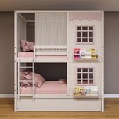 Imagem da oferta Treliche Casinha Reta Com 02 Janelas E Cortina Madeira Maciça - Housin