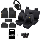 Imagem da oferta Capa de Banco Chevrolet Reforçada + Tapete de Carro GM 5PÇS Otimizado+ Capa de Volante