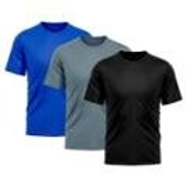 Imagem da oferta Kit 3 Camiseta Masculina Dry Proteção Solar UV Básica Lisa Treino Academia Camisa Camisetas