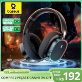 Imagem da oferta Baseus GH02 Gaming Wireless Headphone com microfone Over-Ear Fones de ouvido Bluetooth 5.3 40mm Driver 2.4G/Wireless/Cab