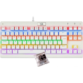 Imagem da oferta Teclado Mecânico Gamer Redragon Dark Avenger Lunar White IIuminação Rainbow Switch Marrom K568W-R