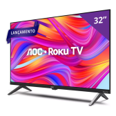 Imagem da oferta Smart TV 32'' AOC DLED HD HDMI Wi-fi USB Sistema Operacional Roku TV - 32S5045/78G