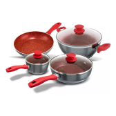 Imagem da oferta Conjunto De Panelas Philco Pkt407 4 Peças Cor Cinza/vermelho