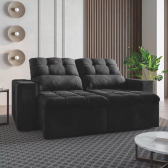 Imagem da oferta Sofá Retrátil Reclinável 2 Lugares 1,80m Malibu Preto