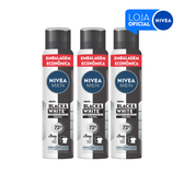Imagem da oferta KIT NIVEA MEN Desodorante Antitranspirante Aerosol Invisible Black & White 200ml - 3 Unidades