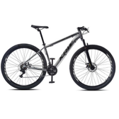 Imagem da oferta Bicicleta aro 29 KRW Alumínio 24 Vel Marchas Freio a Disco Suspensão dianteira Mountain Bike X32 - Grafite+Preto
