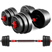 Imagem da oferta Kit Halteres de Anilhas E Barras Ajustáveis 20kg - Home Gym Fitness