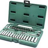 Imagem da oferta Sata Conjunto de Soquetes Métricos e Sae de 43 Peças Tamanhos Padrão e Profundos com Catraca e Outros Acessórios - St09007u
