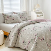 Imagem da oferta Kit Cobre Leito Colcha Queen 3 Peças Dupla Face 150 Fios Itália