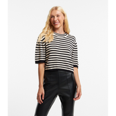 Imagem da oferta Blusa Cropped em Tricô Listrado