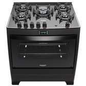 Imagem da oferta Fogão 5 Bocas Preto com Mesa de Vidro e Timer Digital Dako Supreme Black Glass Bivolt