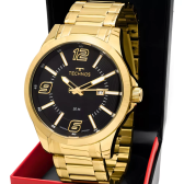 Imagem da oferta Relógio Dourado Masculino Technos Performance Racer Cor do fundo Preto