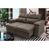 Imagem da oferta Sofá Retrátil/Reclinável Verona 1,80m Suede Velut Tabaco c/ Molas no Assento - King House