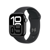 Imagem da oferta Apple Watch Series 10 GPS Caixa Preta Brilhante de Alumínio 42mm Pulseira Esportiva Preta P/M