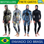 Imagem da oferta Novo 3mm camuflagem wetsuit caça submarina mergulho manga longa fissão neoprene submersível mergulho para
