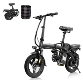 Imagem da oferta Bicicleta elétrica dobrável zurbe w8 400w cinza