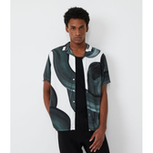 Imagem da oferta Camisa Slim em Viscose com Estampa Abstrata