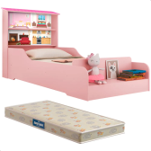 Imagem da oferta Loja Tigo cama Infantil casa menina princesa com prateleiras e colchão