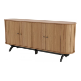 Imagem da oferta Buffet Aparador Curvo MDF 180cm 4 Portas Cor Freijó/Preto Fosco DallaCosta