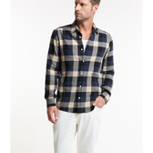 Imagem da oferta Camisa Comfort em Algodão com Estampa Xadrez e Manga Longa Tam P