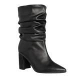 Imagem da oferta Bota Ankle Gabriela Salto Grosso Cano Drapeado Preto