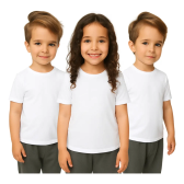 Imagem da oferta Kit 3 Camisetas Infantil Menina Menino Manga Curta Suplex