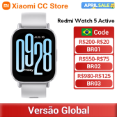 Imagem da oferta Versão global Xiaomi Redmi Watch 5 Active Até 18 dias de vida 2'' Display 140+ modos de treino Chamada Bluetooth 5ATM