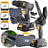 Imagem da oferta Kit Wap Parafusadeira Furadeira Impacto 10mm 45Nm com Mini Motosserra Portátil