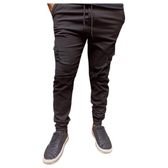 Imagem da oferta Calça jogger masculino preto lisa e rasgada elastano