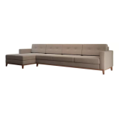 Imagem da oferta Sofá 4 Lugares Living Com Chaise Esquerdo Pés E Base Em M. Cor Bege