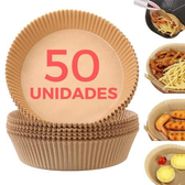 Imagem da oferta Conjunto 50 Formas de Papel Para Air Fryer Papel Antiaderente Descartável