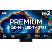 Imagem da oferta Smart TV TCL 75 Polegadas QLED Mini LED 4K C755 WiFi Bluetooth Google TV 144Hz VRR HDR10+ 75C755