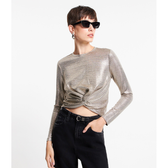 Imagem da oferta Blusa Metalizada com Nó Frontal