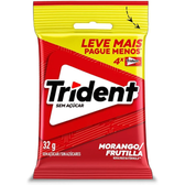 Imagem da oferta Chiclete Trident Morango 32g - Pacote Com 4 embalagens