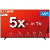 Imagem da oferta Smart TV 65" 4K LG Ultra HD 65UT8050 com Processador a5 Ger7 AI Alexa/Chromecast integrado Otimizador de Jogos webOS 24