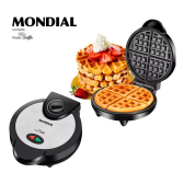 Imagem da oferta Maquina De Fazer Waffle Elétrica Antiaderente Mondial Linha Pratic Waffle GW-01 127V