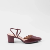 Imagem da oferta Scarpin Slingback Penélope Salto Grosso Elástico Vinho