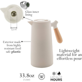 Imagem da oferta WOLFF - Garrafa Térmica de Plástico com Cabo de Madeira Nórdica 1L Branca - Mesa Posta - Itens Para Casa - Utensílio