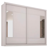 Imagem da oferta Guarda-Roupa Casal Europa Triunfo Flex com Espelho 2 Portas de Correr e 6 Gavetas - 226cm de Largura - Branco/Nogueira