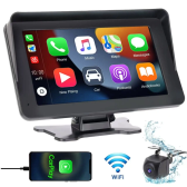 Imagem da oferta OLOEY 7 polegadas portátil sem fio CarPlay GPS navegação FM player Dash Cam para carro invertendo câmera traseira