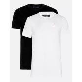 Imagem da oferta Kit Camisetas Tommy Hilfiger Essential Preta/branca 2un