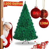 Imagem da oferta Árvore de Natal Premium 210m 1000 Galhos Cheios Articulada Reforçada Base Metálica Montagem Rápida