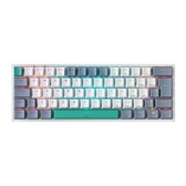 Imagem da oferta Teclado Mecânico Gamer Machenike K500-B61 60% Compacto Switch Azul RGB HotSwap USB-C ABNT2 Branco e Cinza - JJ02G400F
