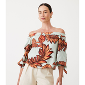 Imagem da oferta Blusa Ciganinha em Linho com Estampa Floral Tam PP