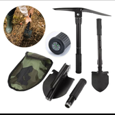 Imagem da oferta Kit Pá E Picareta De Aço Militar Dobrável Multifuncional Cor Preto