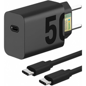 Imagem da oferta Carregador Premium Fast Turbo Rápido 50W Tipo C USB-C Power Delivery Quick Charge Bivolt Com Cabo Compatível iPhone 15